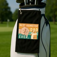 Best Hamster Dad Ever Retro Golf Towel