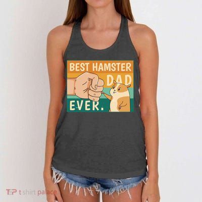 Best Hamster Dad Ever Retro Women's Knotted Racerback Tank