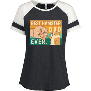 Best Hamster Dad Ever Retro Enza Ladies Jersey Colorblock Tee