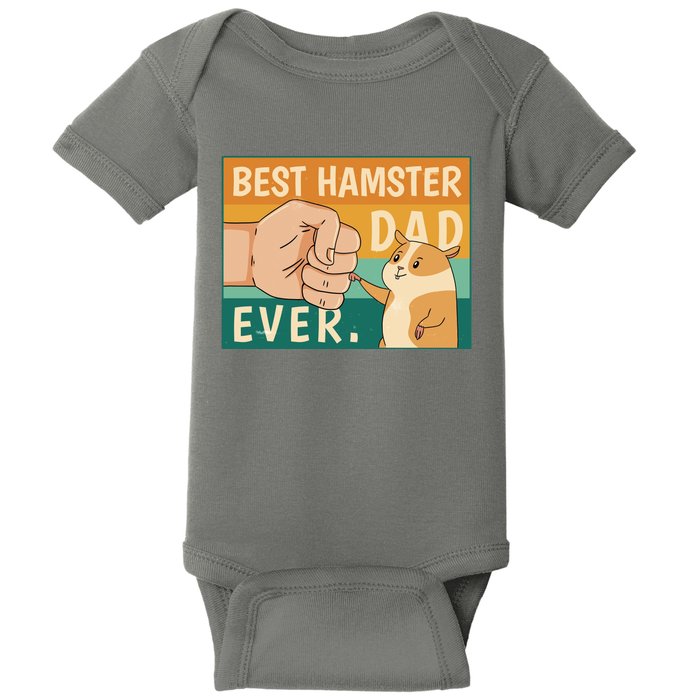 Best Hamster Dad Ever Retro Baby Bodysuit