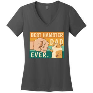 Best Hamster Dad Ever Retro Women's V-Neck T-Shirt