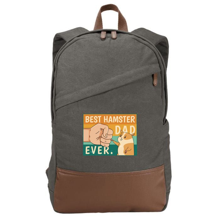 Best Hamster Dad Ever Retro Cotton Canvas Backpack