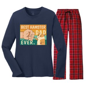 Best Hamster Dad Ever Retro Women's Long Sleeve Flannel Pajama Set 