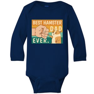 Best Hamster Dad Ever Retro Baby Long Sleeve Bodysuit