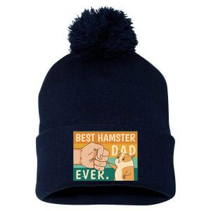 Best Hamster Dad Ever Retro Pom Pom 12in Knit Beanie