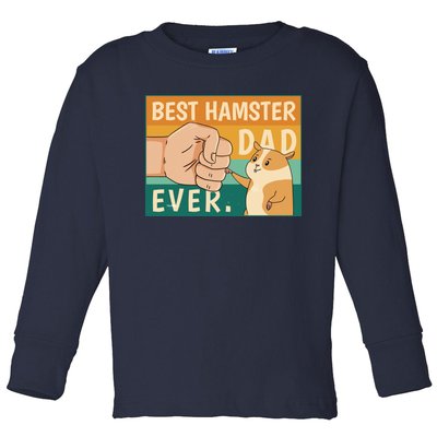 Best Hamster Dad Ever Retro Toddler Long Sleeve Shirt