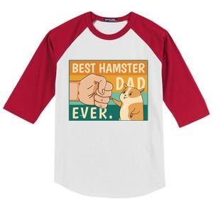 Best Hamster Dad Ever Retro Kids Colorblock Raglan Jersey