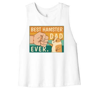 Best Hamster Dad Ever Retro Women's Racerback Cropped Tank