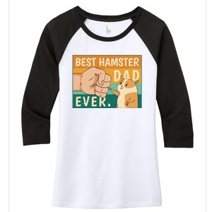 Best Hamster Dad Ever Retro Women's Tri-Blend 3/4-Sleeve Raglan Shirt