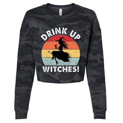 Bartender Halloween Drink Up Witches Cropped Pullover Crew