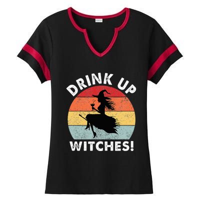 Bartender Halloween Drink Up Witches Ladies Halftime Notch Neck Tee