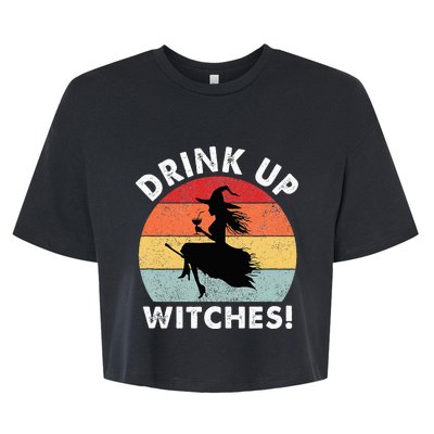 Bartender Halloween Drink Up Witches Bella+Canvas Jersey Crop Tee