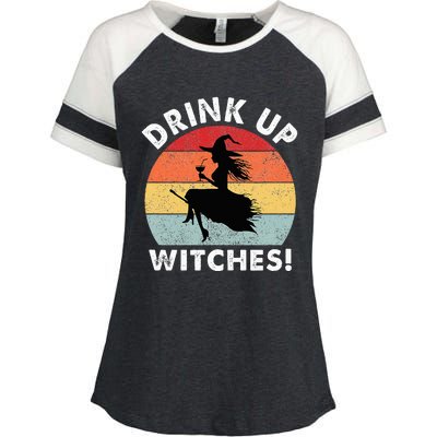 Bartender Halloween Drink Up Witches Enza Ladies Jersey Colorblock Tee