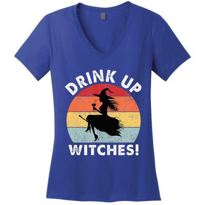 Bartender Halloween Drink Up Witches Women's V-Neck T-Shirt