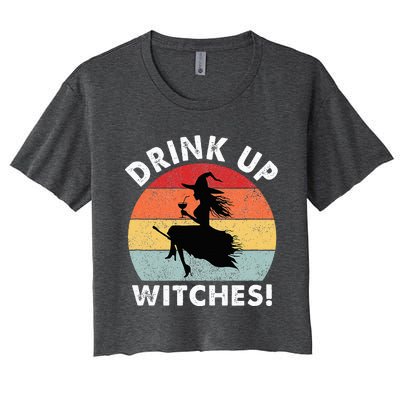 Bartender Halloween Drink Up Witches Women's Crop Top Tee