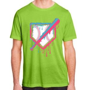 Baseball Homeplate Drip Ice Cream Sprinkles Dripping Candy Funny Gift Adult ChromaSoft Performance T-Shirt