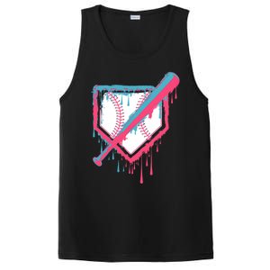 Baseball Homeplate Drip Ice Cream Sprinkles Dripping Candy Funny Gift PosiCharge Competitor Tank