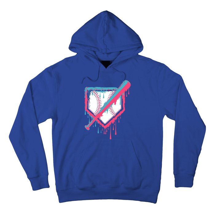 Baseball Homeplate Drip Ice Cream Sprinkles Dripping Candy Funny Gift Hoodie