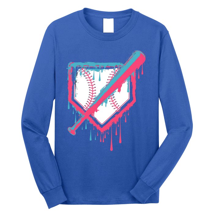 Baseball Homeplate Drip Ice Cream Sprinkles Dripping Candy Funny Gift Long Sleeve Shirt