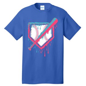 Baseball Homeplate Drip Ice Cream Sprinkles Dripping Candy Funny Gift Tall T-Shirt