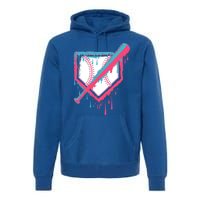 Baseball Homeplate Drip Ice Cream Sprinkles Dripping Candy Funny Gift Premium Hoodie