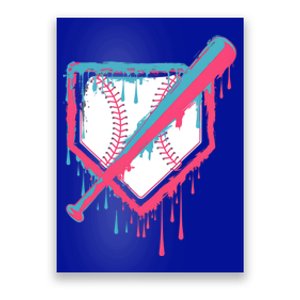 Baseball Homeplate Drip Ice Cream Sprinkles Dripping Candy Funny Gift Poster