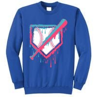 Baseball Homeplate Drip Ice Cream Sprinkles Dripping Candy Funny Gift Tall Sweatshirt