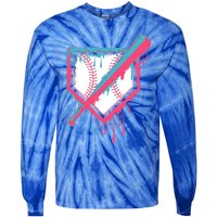 Baseball Homeplate Drip Ice Cream Sprinkles Dripping Candy Funny Gift Tie-Dye Long Sleeve Shirt