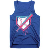 Baseball Homeplate Drip Ice Cream Sprinkles Dripping Candy Funny Gift Tank Top