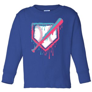 Baseball Homeplate Drip Ice Cream Sprinkles Dripping Candy Funny Gift Toddler Long Sleeve Shirt