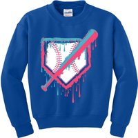 Baseball Homeplate Drip Ice Cream Sprinkles Dripping Candy Funny Gift Kids Sweatshirt