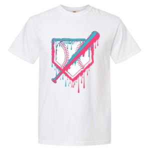 Baseball Homeplate Drip Ice Cream Sprinkles Dripping Candy Funny Gift Garment-Dyed Heavyweight T-Shirt