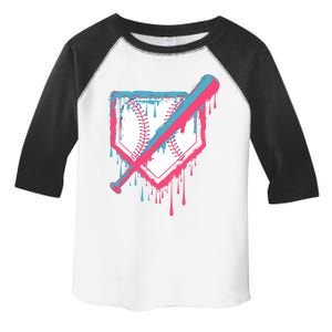 Baseball Homeplate Drip Ice Cream Sprinkles Dripping Candy Funny Gift Toddler Fine Jersey T-Shirt