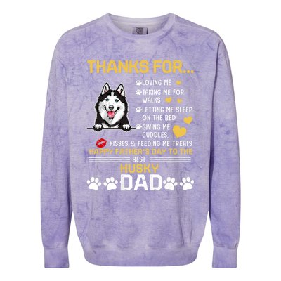 Best Husky Dog Dad Lover Happy FatherS Day Colorblast Crewneck Sweatshirt