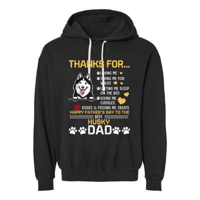 Best Husky Dog Dad Lover Happy FatherS Day Garment-Dyed Fleece Hoodie