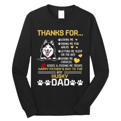 Best Husky Dog Dad Lover Happy FatherS Day Long Sleeve Shirt