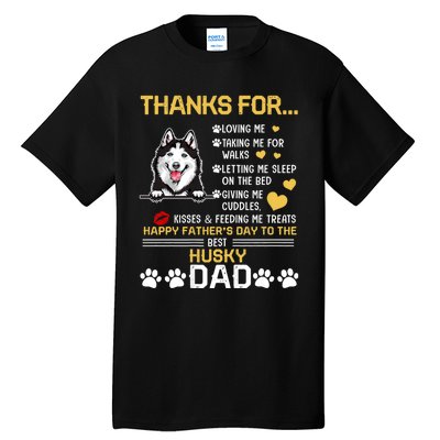 Best Husky Dog Dad Lover Happy FatherS Day Tall T-Shirt