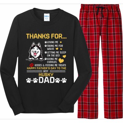 Best Husky Dog Dad Lover Happy FatherS Day Long Sleeve Pajama Set