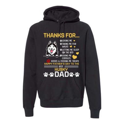 Best Husky Dog Dad Lover Happy FatherS Day Premium Hoodie