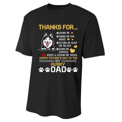 Best Husky Dog Dad Lover Happy FatherS Day Performance Sprint T-Shirt