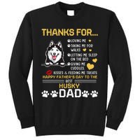 Best Husky Dog Dad Lover Happy FatherS Day Tall Sweatshirt