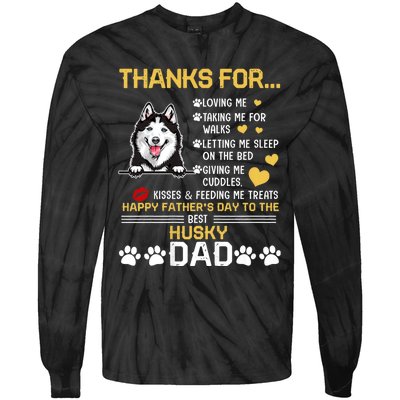 Best Husky Dog Dad Lover Happy FatherS Day Tie-Dye Long Sleeve Shirt