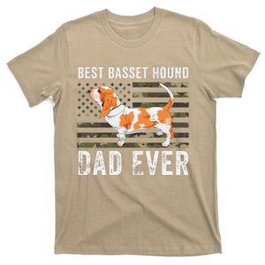 Basset Hound Dad Camo Usa Flag Basset Hound Lovers Funny T-Shirt