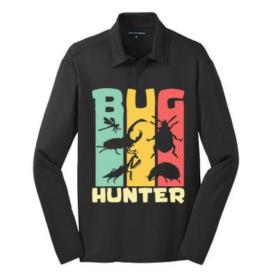 Bug Hunter Entomologist Insects Silk Touch Performance Long Sleeve Polo