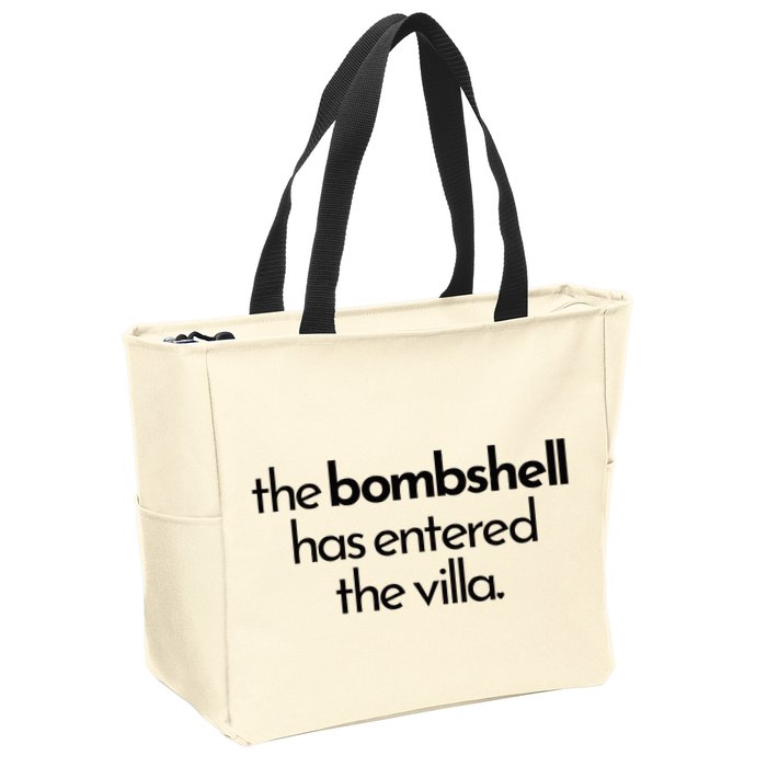 Bombshell Has Entered The Villa Funy Got A Text Chat Meme Zip Tote Bag