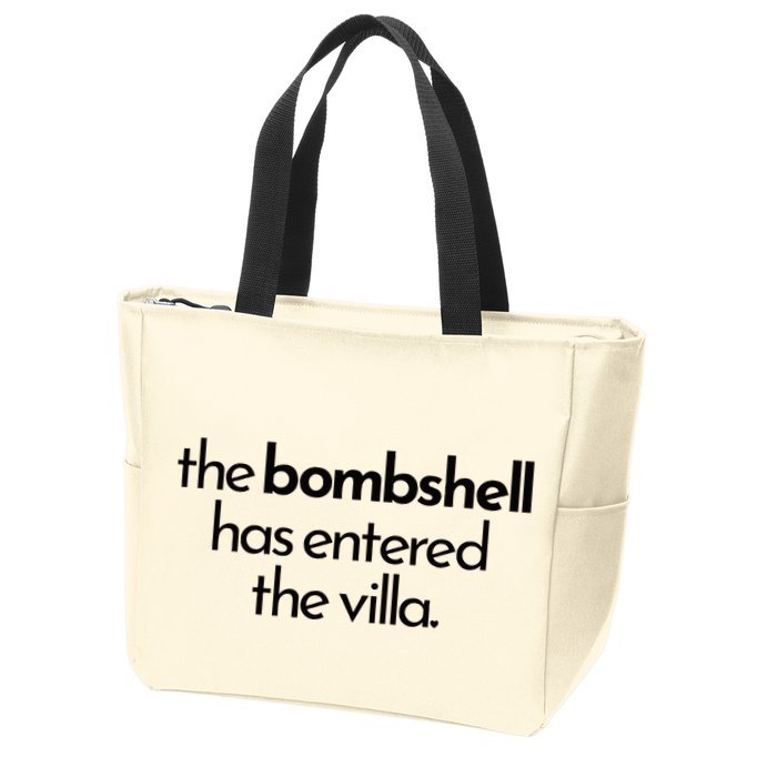 Bombshell Has Entered The Villa Funy Got A Text Chat Meme Zip Tote Bag
