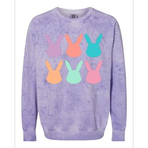 Bunny Head Easter Holiday Colorblast Crewneck Sweatshirt