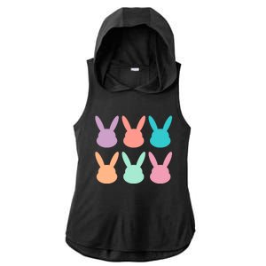 Bunny Head Easter Holiday Ladies PosiCharge Tri-Blend Wicking Draft Hoodie Tank