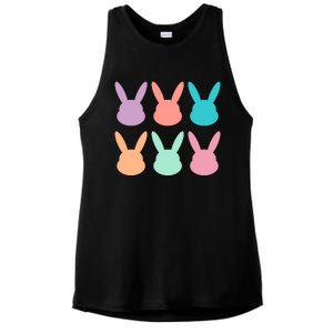 Bunny Head Easter Holiday Ladies PosiCharge Tri-Blend Wicking Tank