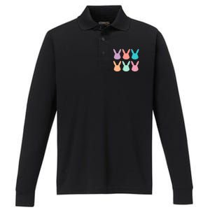 Bunny Head Easter Holiday Performance Long Sleeve Polo